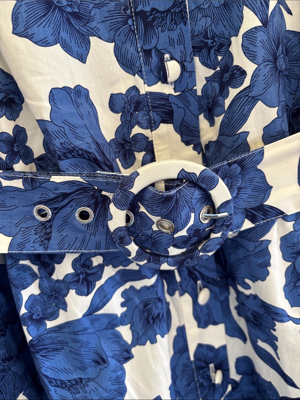 Joie Clemency Floral Puff Sleeve Belted Dress Blue Romantic Wedding Guest 12 - Picture 4 of 16